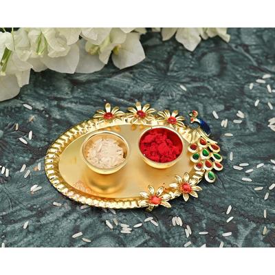 Золотой металлический держатель для кумкума/коробочка для кумкума для подарков, пуджи, тали, мандира, дома, храма, в подарок золотой кумкум (Павлин Роли Кумкум)