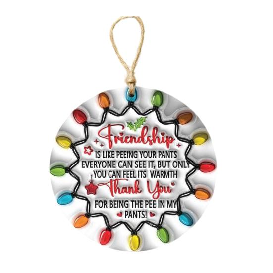 Friendship Christmas Ornament Acrylic Best Friend Gifts Xmas Tree Hanging Decoration for Women Sister Coworker