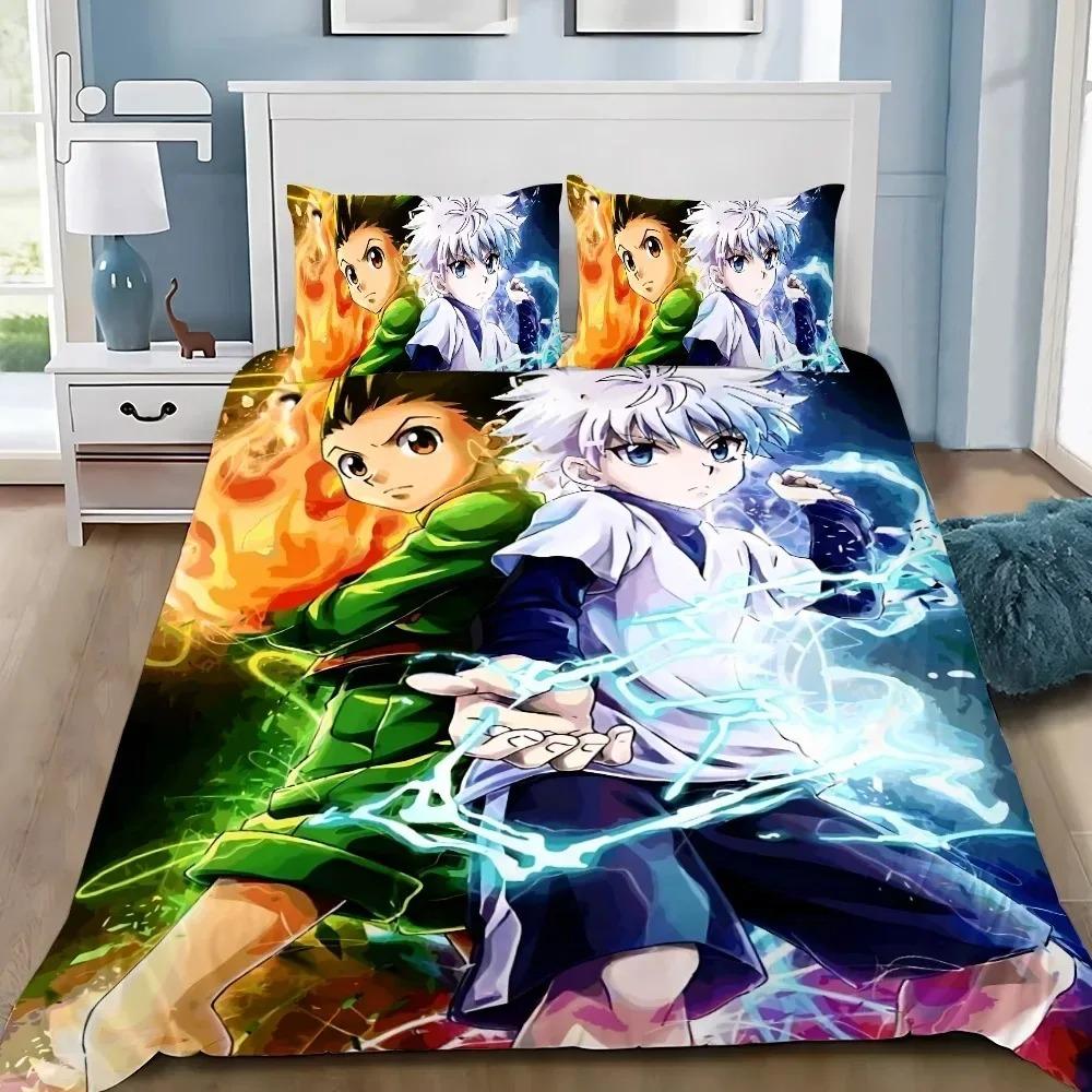 3D Печать Аниме Hunter X Hunter 2_3 шт. Комплект постельного белья Односпальный Twin Full Queen King Размер Комплект постельного белья для спальни взрослых и детей Комплекты с пододеяльником