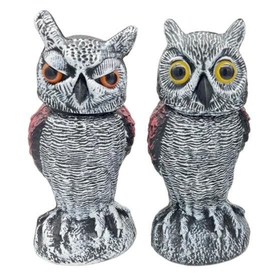 Садовая сова, отпугивающая птиц, статуэтка совы, отпугивающая птиц, пугало для белок с вращающейся на 360 градусов головой для крыльца патио