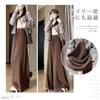 MERONOCALLALY Soft Maxi Pants with Stretch Waist and Ribbon Loose and Comfortable Fit for Fall and Winter Women's Wide-leg Flare, Fit,