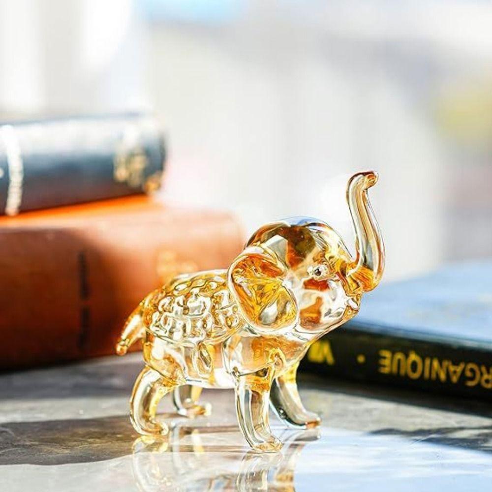 Modern Crystal Elephant Statue Cute Desktop Crystal Ornaments Baby Elephant Ornaments Home