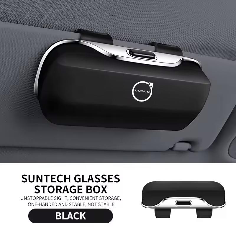 Car Visor Sunglasses Glasses Case Clip Eyeglasses Box Holder For Volvo olestar AWD XC40 S80 T6 V90 XC90 XC60 V50 S60 V70 V60 V40