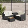 VidaXL Garden Sofa with Table and L-shaped Cushions Black, Outdoor Sofa, Outdoor L-shaped Sofa, 369036