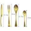 4pcs/set Gold Cutlery Set 18/10 Stainless Steel Dinnerware Set Knives Fork Spoon Dinner Set Home Kitchen Flatware Tableware Set