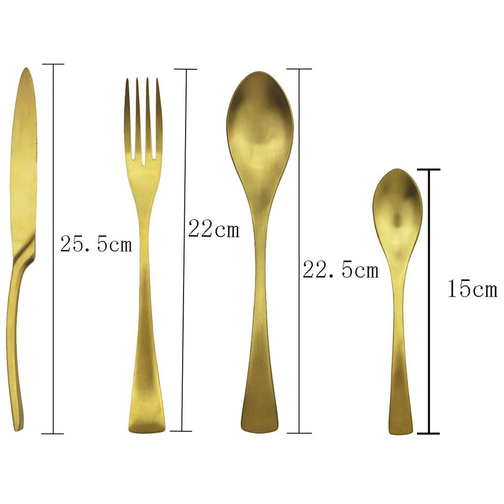 4pcs/set Gold Cutlery Set 18/10 Stainless Steel Dinnerware Set Knives Fork Spoon Dinner Set Home Kitchen Flatware Tableware Set