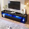 TV Cabinet Stylish TV Stand TV Lowboard High Gloss Black 70 Inch TV, TV Stand 2 Drawers, TV Furniture Living Room Bedroom
