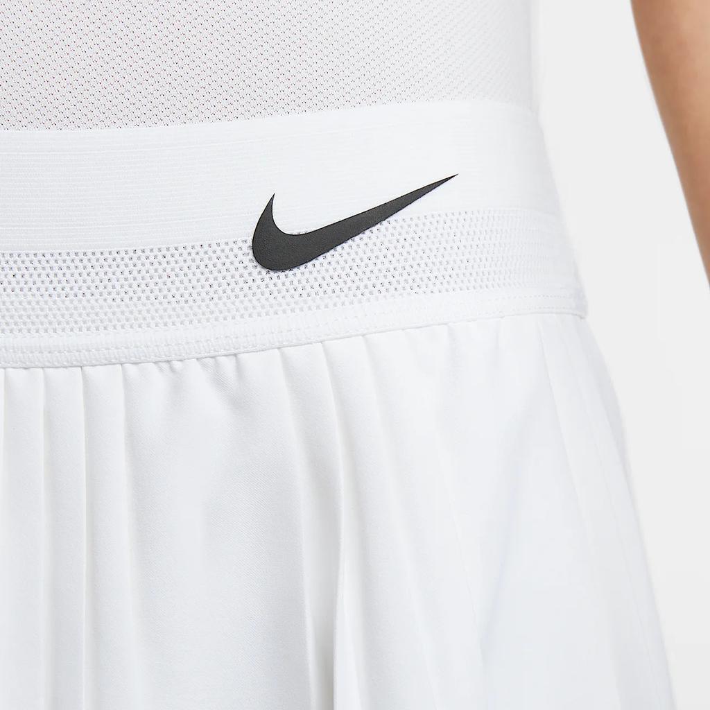 Nike Court Slam Dri-Fit Brand Logo Быстросохнущая дышащая удобная плиссированная повседневная теннисная юбка женские юбки белого цвета FZ6491-100
