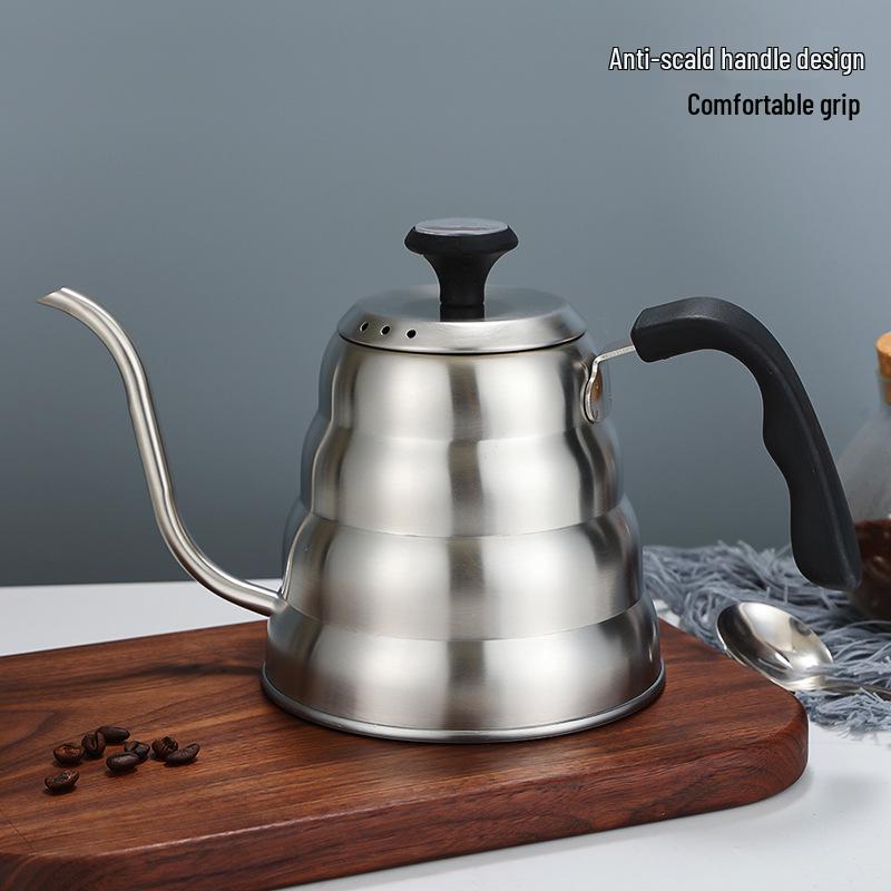 Чайник для кофе pour-over Teflon в форме облака: Японский стиль 304 Нержавеющая сталь с ручкой с дисплеем температуры