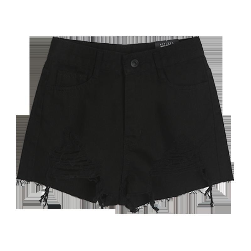 Женские шорты А-силуэта из хлопкового денима с высокой талией — лето 2025 г., необработанный край и широкие штанины