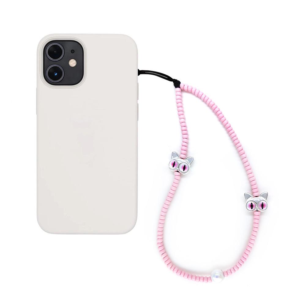 HERLOOK Phone Chain Cute Animal Black Cat Phone Charm Korea Mobile Strap Y2K Accesories for Women Cellphone Lanyard