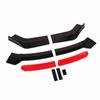 6PCS Front Bumper Lip Separator With Red Front Lip Glossy Black Bumper Lip Diffuser Splitter