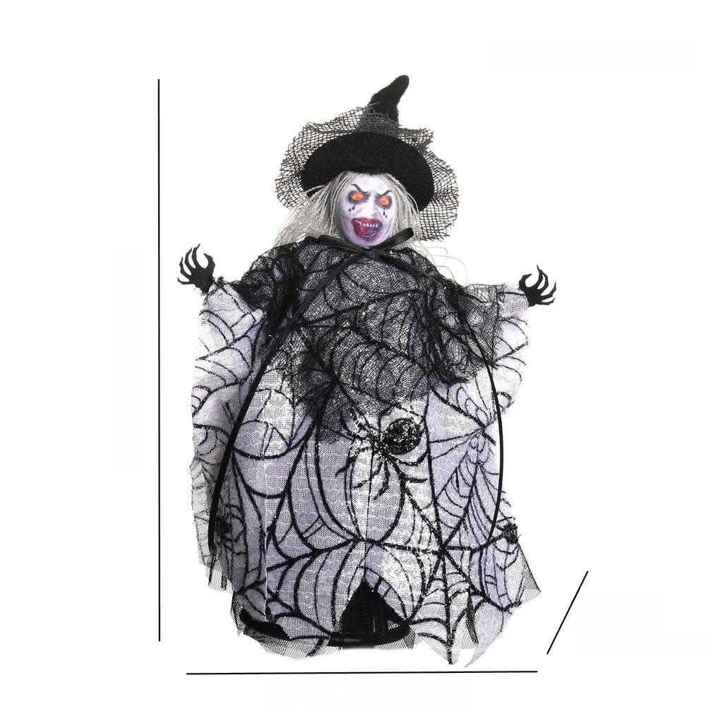 Halloween Pumpkin Ghost Decor Figurine With Plush And Plastic Material For Party Table Centerpiece