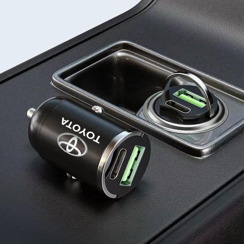 1Pcs 100W/200W Car Charger USB Type-C Fast Charging Adapter For Toyota Camry Corolla Yaris Chr Auris Avensis T25 Car Accessories