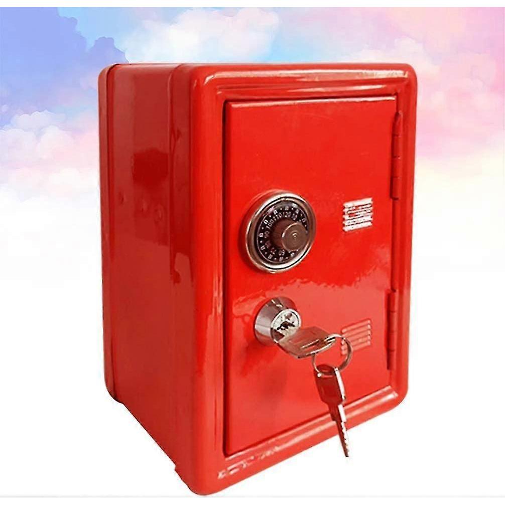 Metal Safe Box Kids Piggy Bank Safe Saving Box Locking Money Box Money Storage Box Desktop Money Pot for Kids Children