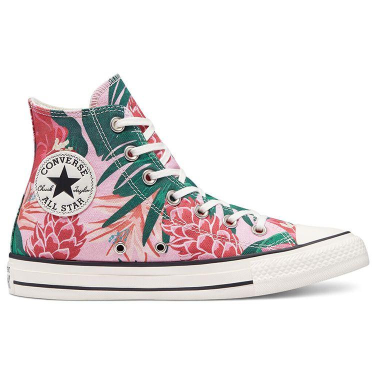 Converse Chuck Taylor All Star High Jungle Scene — кроссовки унисекс с розовым цветочным принтом Egret Black 171077C