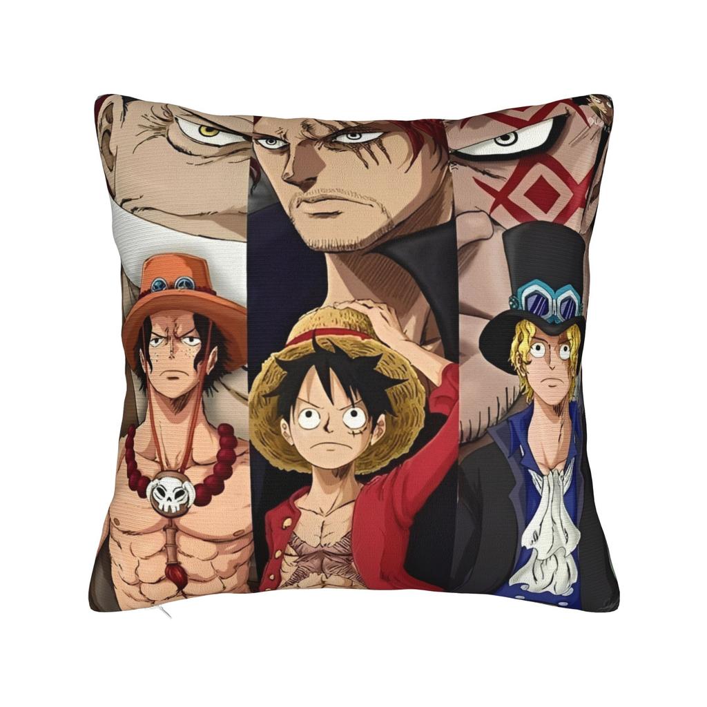 Luffy Anime Square Pillow Case Cushion Cover Creative Zippered Decor Pillowcase for Home xcm