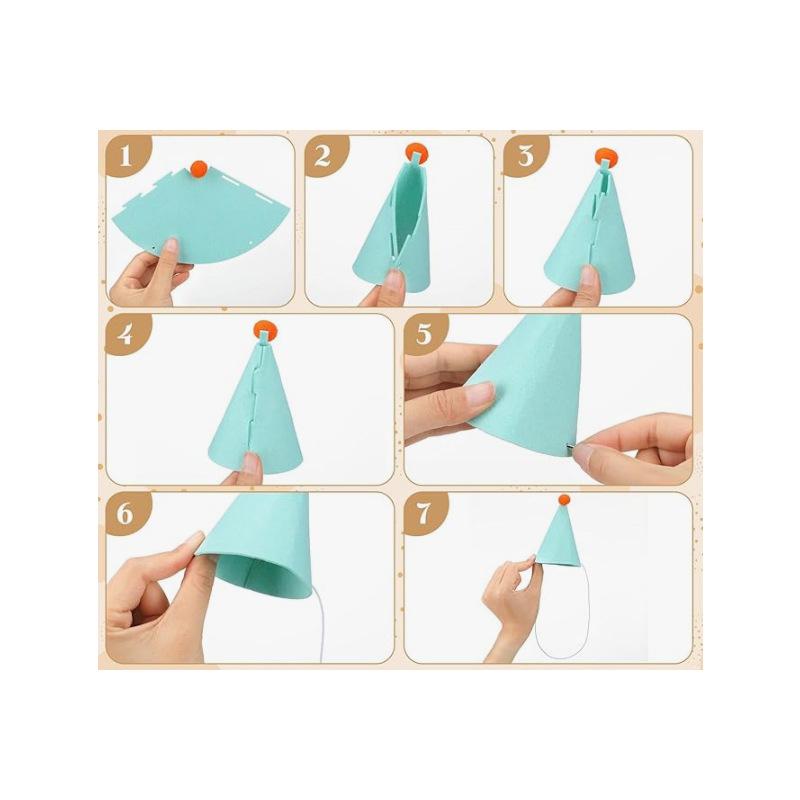 3/6pcs Pet Party Hat Colorful Mini Party Hats for Stuffed Animals Pet- Assorted Birthday Hats for Doll Dogs Cats Rabbits Puppies 5