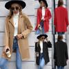 Autumn Mid Long Solid Casual Loose Women Jacket Double Breasted Formal Office Jackets for Women Fashion Winter Pockets Notched Ladies Coat 24899