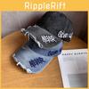 Letter Embroidery Unisex Waterwashed Denim Baseball Cap Peaked Cap For Daily Use