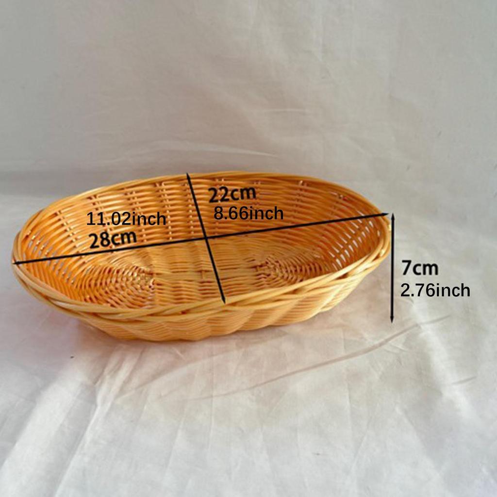 10 штук Плетеные хлебные корзины Корзины для подачи еды Портативная плетеная корзина для фруктов в деревенском стиле для кафе, дома, пикника, столовой, на открытом воздухе