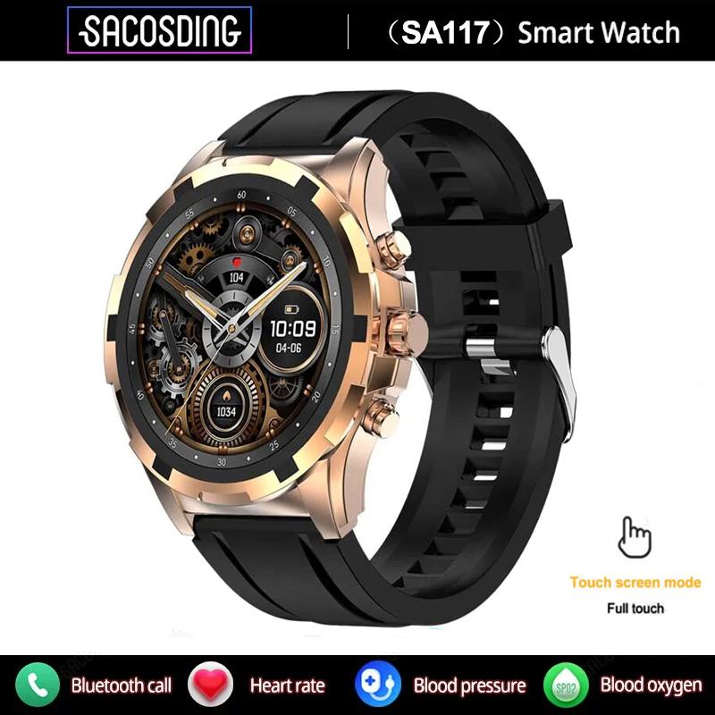 SACOSDING SA117 Smart Watch Always On Display NFC Bluetooth Call Voice Assistant 466*466 AMOLED Screen Sports Fitness Smartwatch