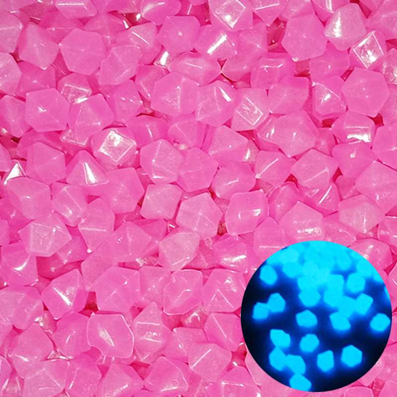 500PCS Luminous Stone Fish Tank Aquarium Landscaping Luminous Stone, Diamond Shaped Colorful Glowing Stones, Outdoor Decoration