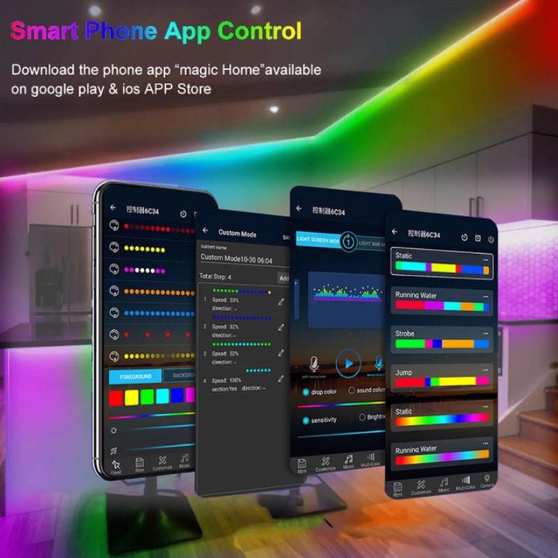 5В Светодиодная лента для подсветки телевизора RGB 5050, синхронизация с музыкой, светодиодная лента 1м-30м, гибкая диодная лампа, лента для освещения и украшения комнаты