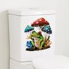 Cartoon Frog Stickers Waterproof Self Adhesive Toilet Decoration Anime Magic Mushroom Vinyl Tank Stickers for Bathroom Home