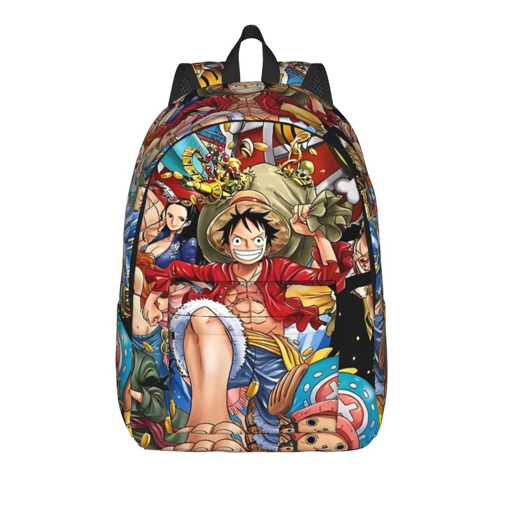 Обезьяна Д. Модный рюкзак Luffy One Piece с карманом, студенческий, для работы, на каждый день, для мужчин и женщин, холщовая сумка для колледжа