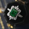 Huitan Gorgeous Women Rings for Engagement Wedding Party Brilliant Green Cubic Zirconia Rings Fancy Gift Statement Jewelry Bulk