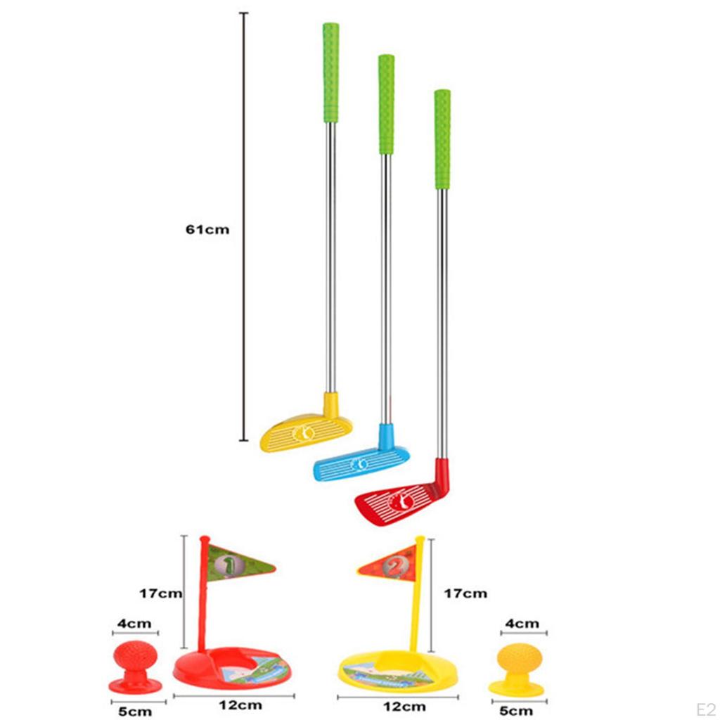 Kids Golf Set Toy Practice 2 Hole Boys Girls Balls Flags Sports Toys