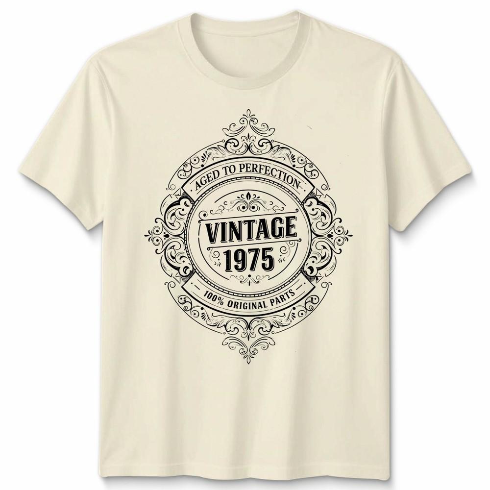 Vintage 1975 Aged To Perfection 51st Birthday Occasions Unisexs Unisexs Graphic Tee