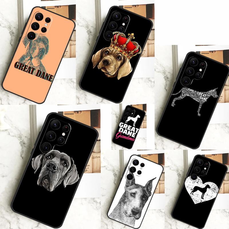 Great Dane Dog Case For Samsung Galaxy S23 S24 Ultra S21 S22 Plus Note 20 Note 10 S8 S9 S10 S20 FE Cover