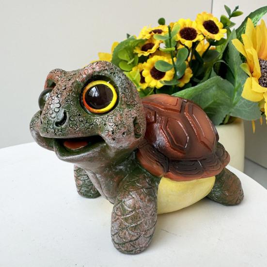 Статуя черепахи садовая мини-фигурка водонепроницаемая устойчивая к ультрафиолетовому излучению мини-размер очаровательная в форме черепахи