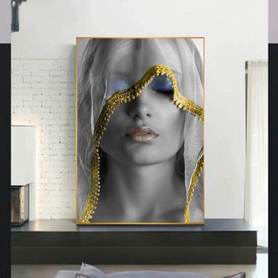 Женская обложка, постеры и принты для лица, роскошная картина на холсте, современный портрет, настенное искусство для гостиной, домашний декор для девочек, без рамки