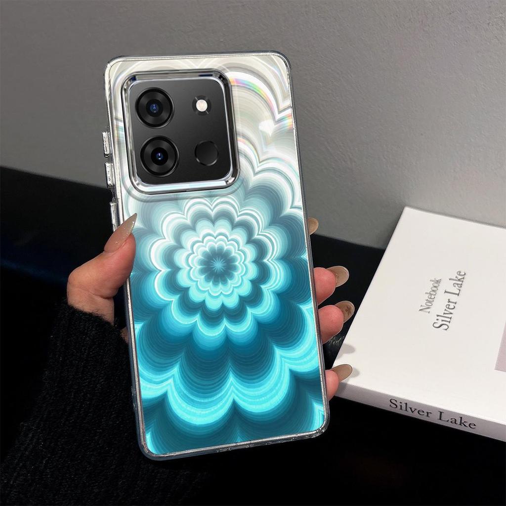 Чехол для TECNO SPARK GO 2023, POP 7, POP 7 Pro, infinix SMART 7, Радужный Градиентный Цветочный Прозрачный Чехол, Ударопрочная Защита Камеры