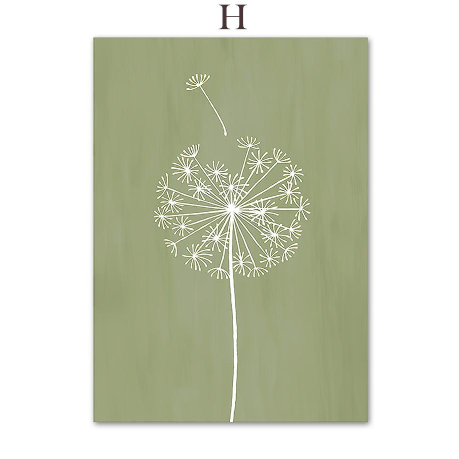 Green Mountain Dandelion Bike Grass Leaf Wall Art Canvas Painting Nordic Posters And Prints Wall Pictures For Living Room Decor