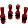 GRmkt Inside Valve, Clamp-in, Universal Metal, Heat Resistant, Tubeless, Compatible with Automobiles, Motorcycles, Set of 4, Red
