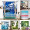 Шторы Green Forest, натуральный пейзаж, озеро, декор, люверсы, шторы для спальни, гостиной, столовой, 3D-узор, домашние шторы, 2 панели