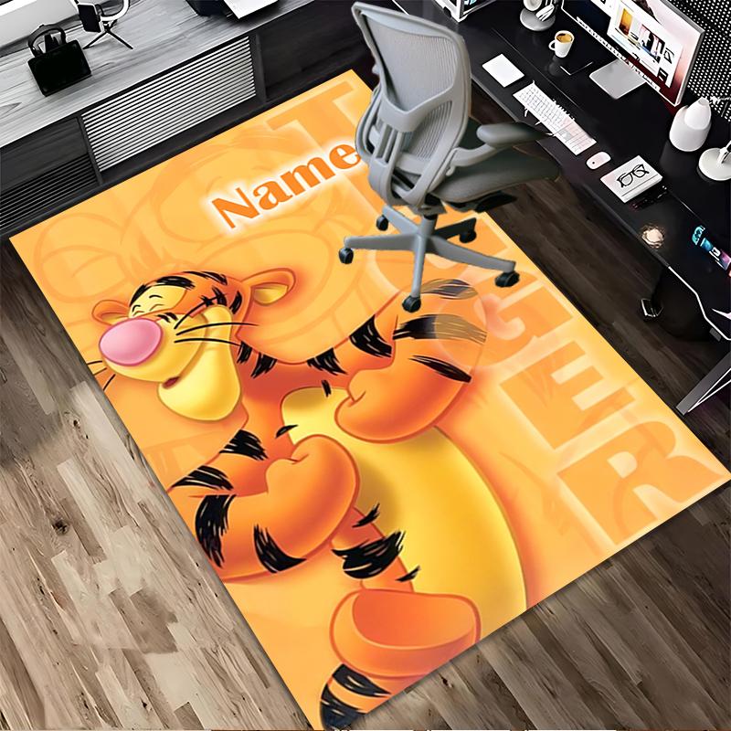 Custom Name Winnie Pooh Party Living Room Non-Slip Area Rug Soft Carpet for Bedroom Kids Playroom Sofa Office Home Decor Doormat