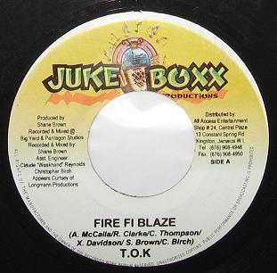 7-дюймовая пластинка T.O.K. - Fire Fi Blaze NONE Juke Boxx Produ 2005 Ямайка Регги, Ска и Даб Б/у
