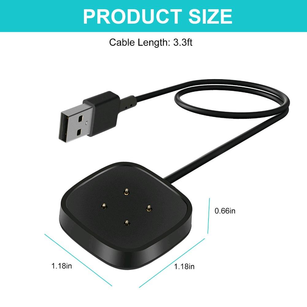 2pcs Wireless Charger For Fitbit Sense 1 2 /Versa 3 4 USB Fast Charging Dock US