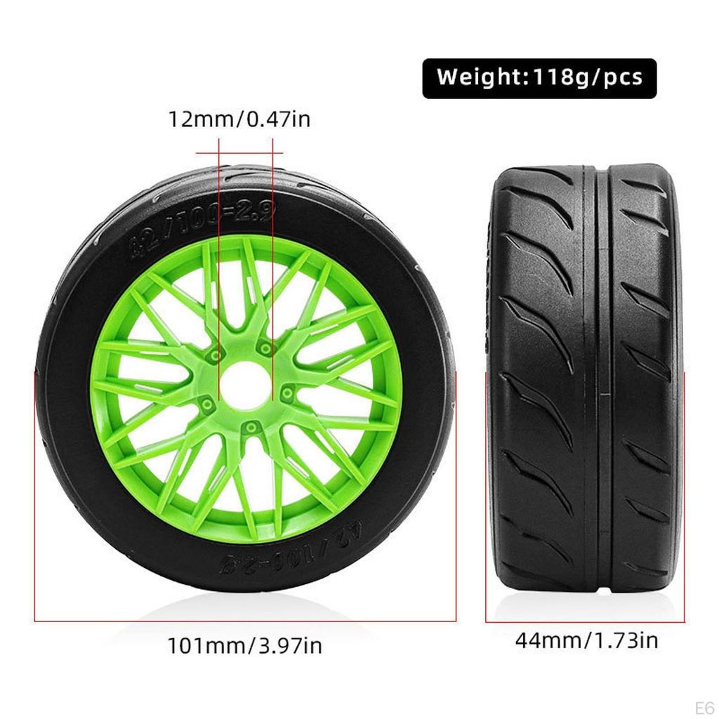 4 Pieces 1:8 RC Tires Wheel DIY Supply High Performance Assembly Accessories Upgrade Part