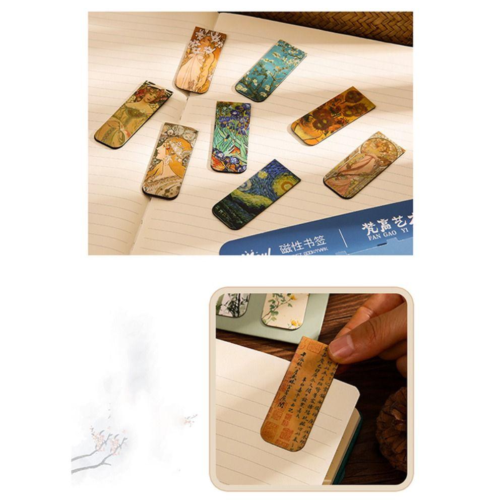 4PCS/Set Double Sided Printed Magnetic Bookmark Book Pagination Mark Reading Lovers