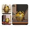 Aris & Juno Brass Treasure Bowl with Money Toad Feng Shui Statue – Chinese Wealth & Good Luck Figurine for Entryway, Home Office Desk or Shelf