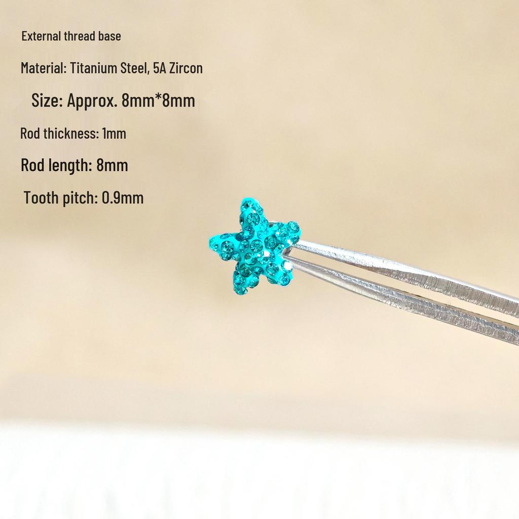 Sparkling Zirconium Titanium Heart & Cross Cartilage Ear Studs - Light Luxury Niche Jewelry