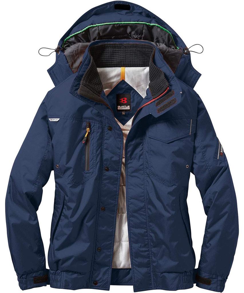 Work Clothes Uniform Cold Weather Blouson Large BURTLE 7210 3 (with Hood) (M, Navy)