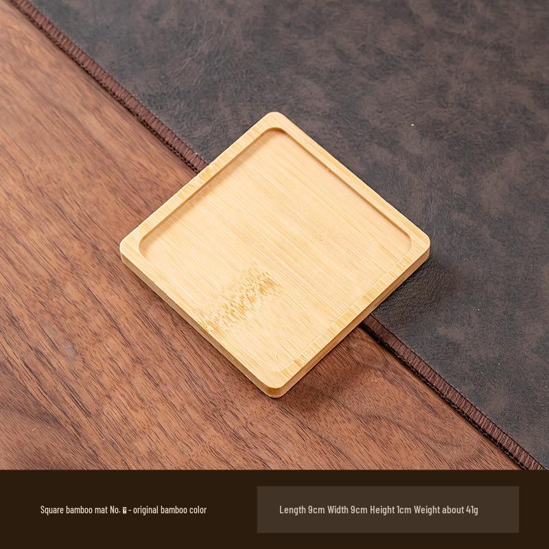 Круглый бамбуковый противоскользящий коврик и поднос для комнатных растений, подстаканников и декора