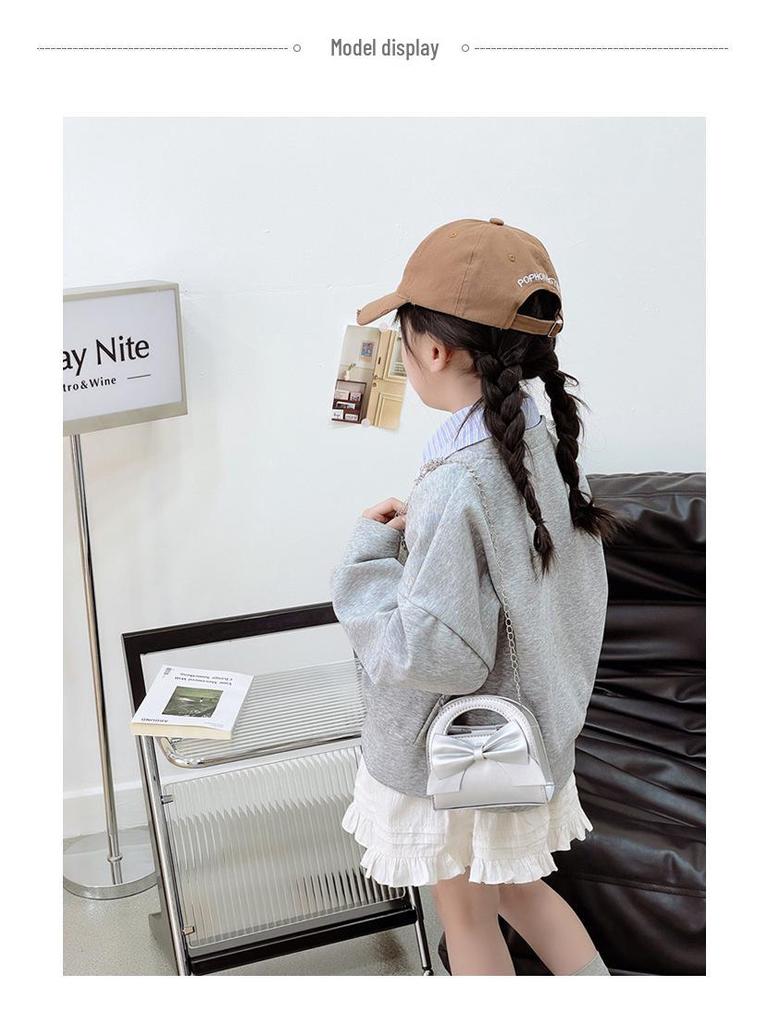 Girls' Cute Bowknot Crossbody Bag: Trendy Handbag for Kindergarten & Elementary School Students